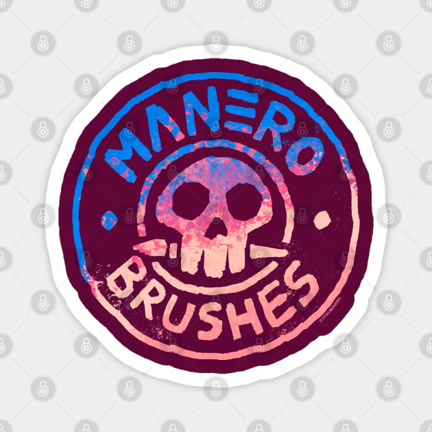 Manero Brushes Neon Logo - Sunset Magnet by Ittai Manero