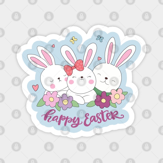 Easter Bunnies Magnet by valentinahramov