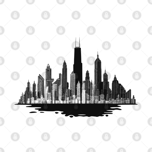 Abstract Chicago Cityscape by HappyDigital