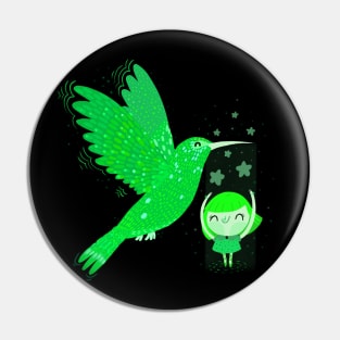 Hummingbird dance Pin