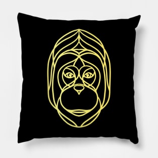 Monkey line art Pillow