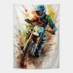 Motorcycle watercolor art #motor Tapestry