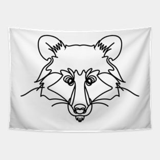 Raccoon Line Art Tapestry