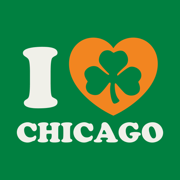 Chicago St Patricks Day Irish Pride Shamrock Heart by PodDesignShop