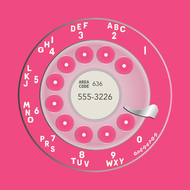 Pink Retro Rotary Phone Dial by Lyrical Parser