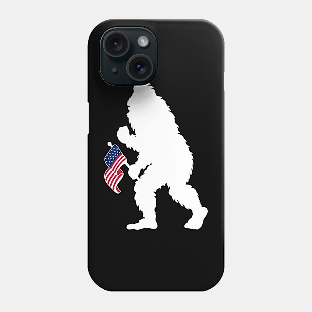 Bigfoot 4th Of July American Flag Phone Case by Tesszero