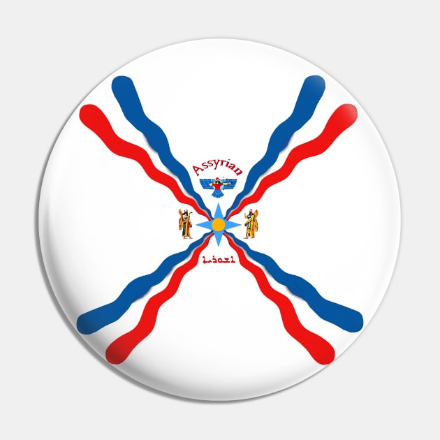 Assyrian Flag Pin by doniainart