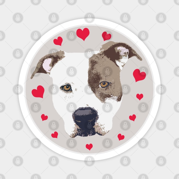 Pitbull Love Magnet by Rosemarie Guieb Designs