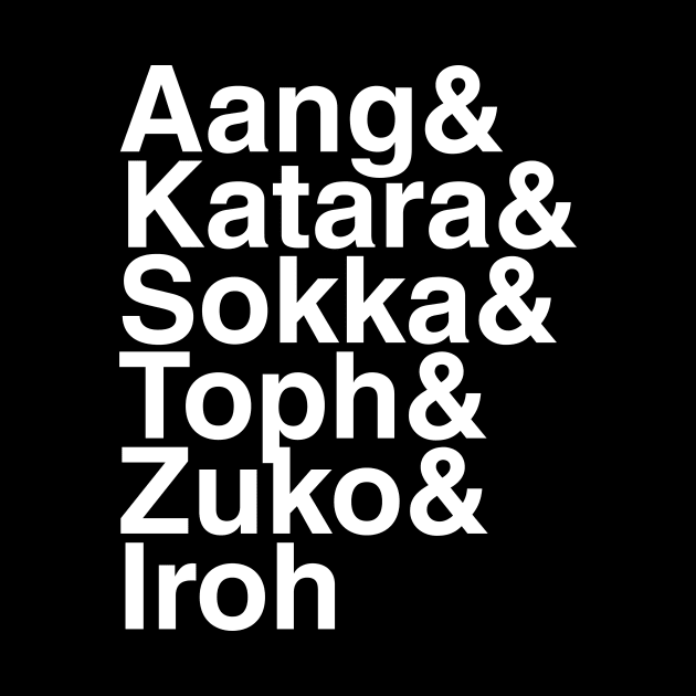 Avatar The Last Airbender Helvetica List by DennisMcCarson