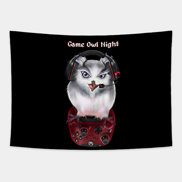 Game Owl Night2 Tapestry by UZdesigns