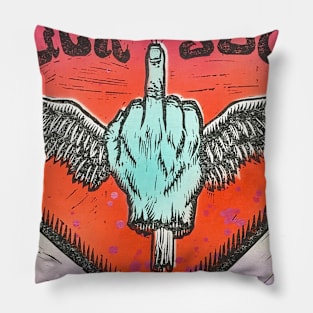 fuck you flying middle finger trashy graffiti art design Pillow