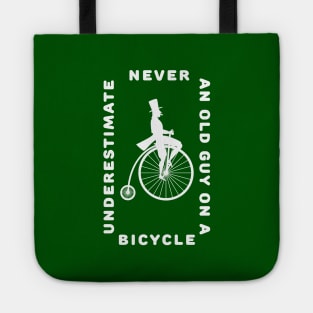 Old guy on a bicycle Tote