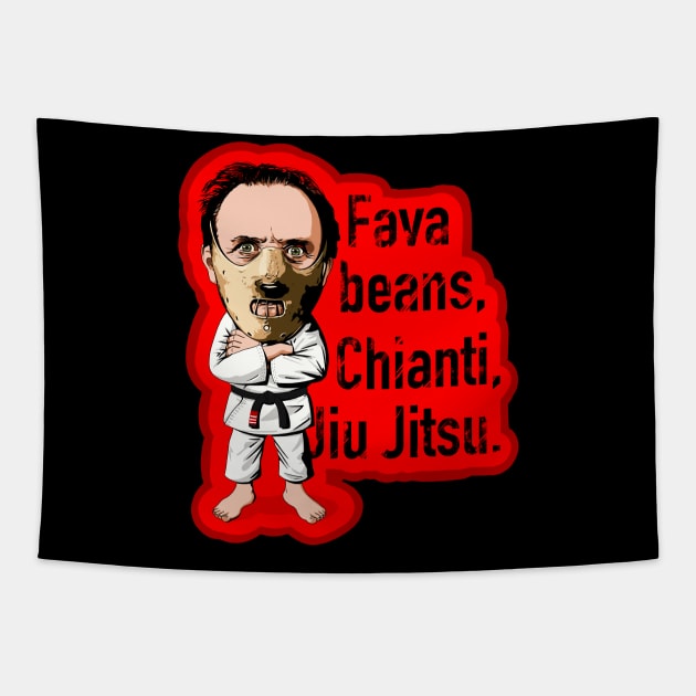 Fava Beans, Chianti, Jiu Jitsu Tapestry by undersideland