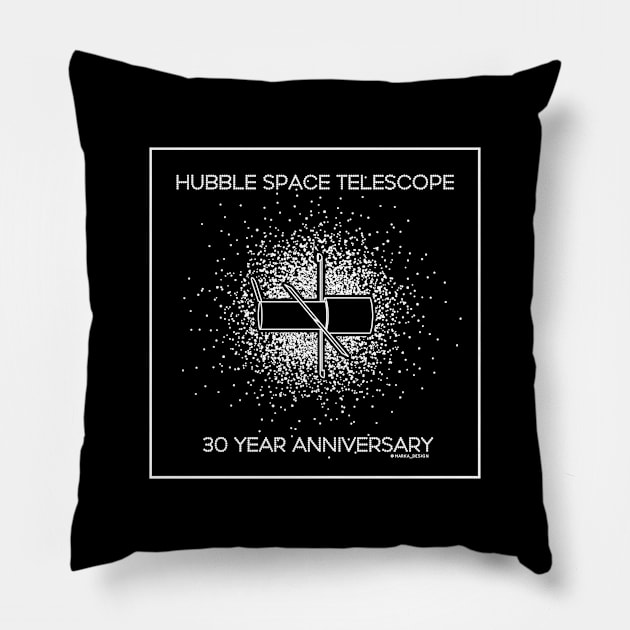 Hubble Telescope 30 Year Anniversary Pillow by Markadesign