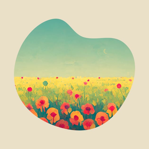 Beautiful painted field of flowers by Mad Swell Designs