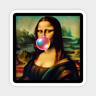 Mona Lisa Bubble Gum Day Celebration Magnet