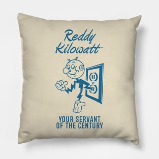 Reddy Kilowatt - Vintage Retrocolor Blue Pillow