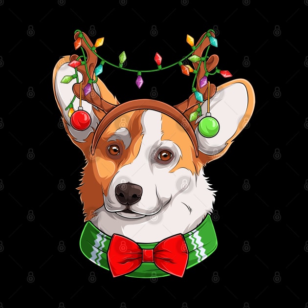 Santa Corgi Christmas Tree Lights Xmas Boys Men Corgmas Dog by Shaniya Abernathy