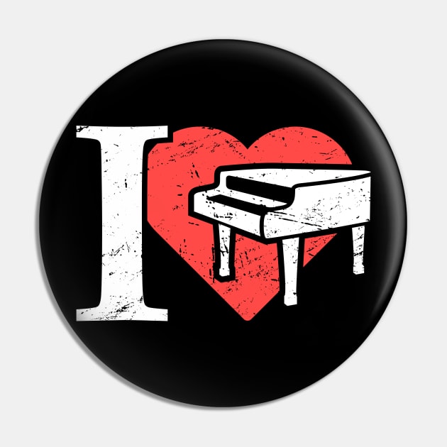 I Love Piano | Pianist Gift Pin by MeatMan