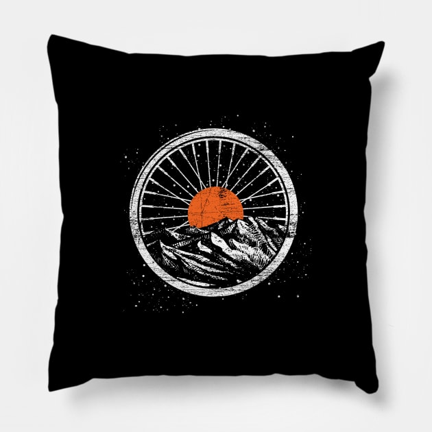Wheel Bike Grunge Pillow by ShirtsShirtsndmoreShirts