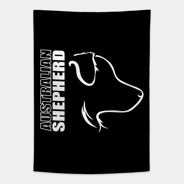 Australian Shepherd profile Aussie dog lover Tapestry by wilsigns