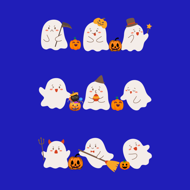 Cute Ghosts Halloween by Tuff Tees