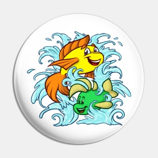 Freddi Fish & Luther (Japanese Koi Tattoo) Pin