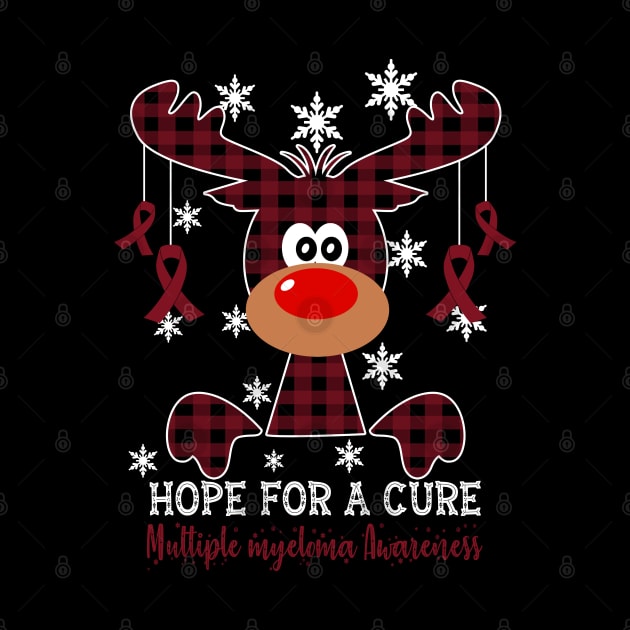 Reindeer Hope For A Cure Multiple myeloma Awareness Christmas by HomerNewbergereq