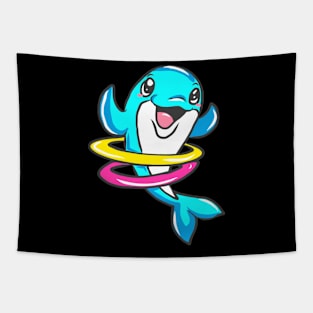 cute dolphin design whale fish animal welfare dolphin Tapestry