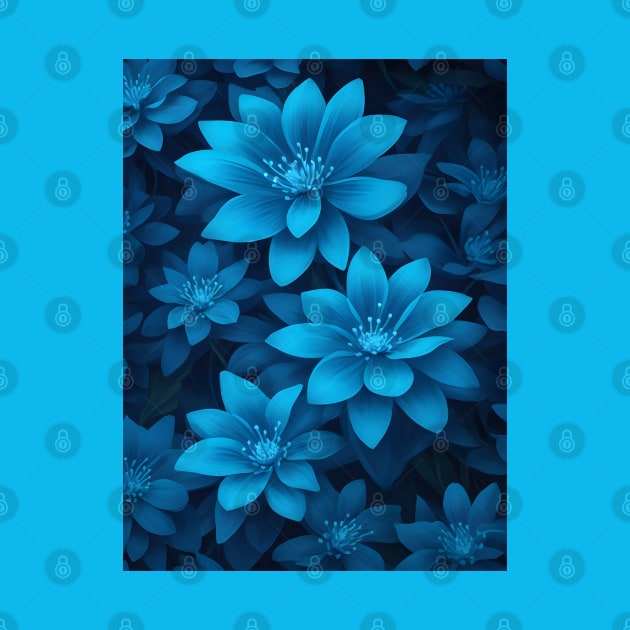 Bioluminescent blue flower pattern by Spaceboyishere