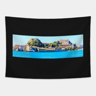 A View of Corfu Town, Greece Tapestry