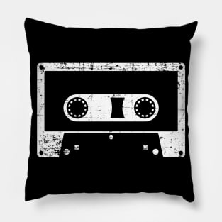 White Distressed Cassette tape Pillow