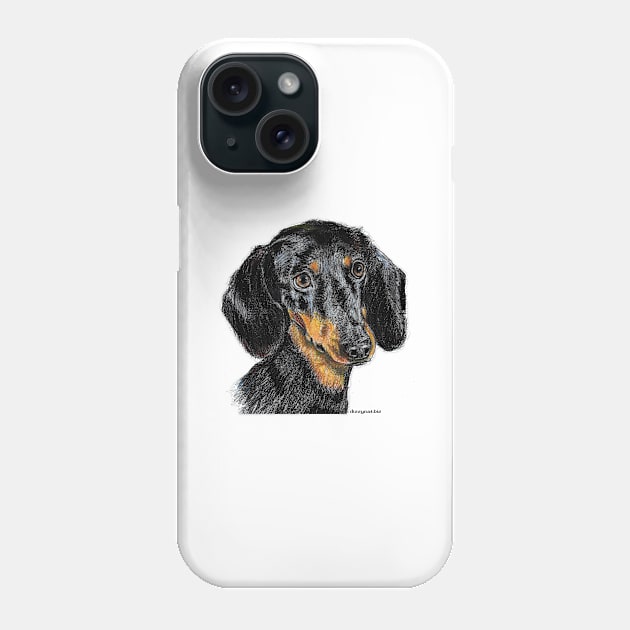 Dachshund illustration Phone Case by dizzycat-biz