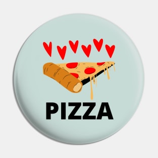 Pizza slice with red hearts pizza lovers Pin