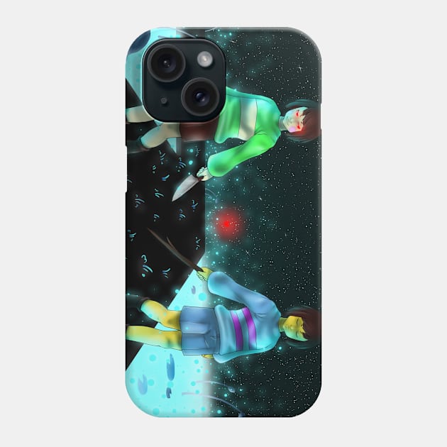 frisk and chara Phone Case by Trannes