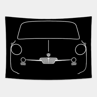 Autobianchi Bianchina classic car white outline graphic Tapestry