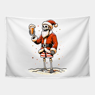 Skeleton Santa Tapestry