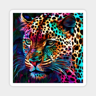 Colorful Leopard Magnet