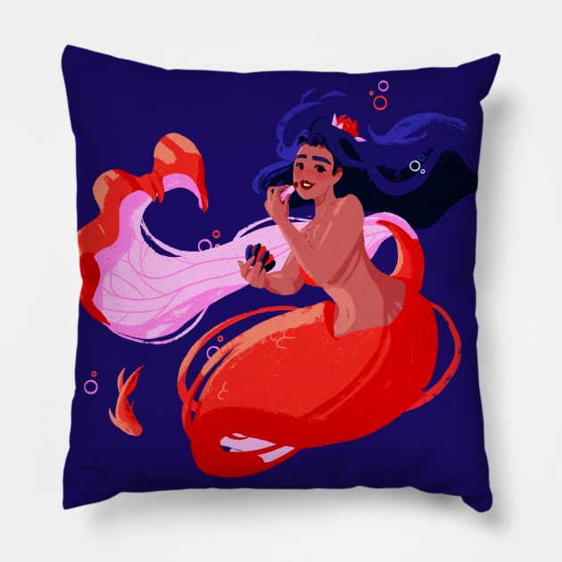 Mer-up Pillow by kjm.illustrations