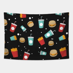 Hamburger & Fries pattern Tapestry