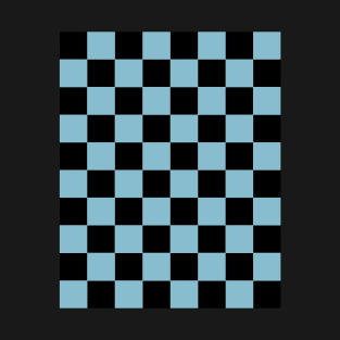 Non Photo Blue and Black Chessboard Pattern T-Shirt