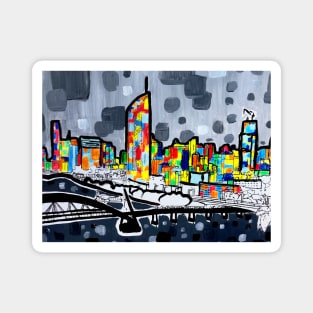 Beautiful Bright Brisbane City - Cityscape Art Magnet