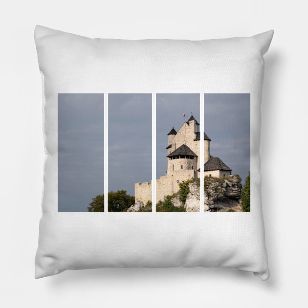 The Royal Castle of Bobolice was built in the early 14th century by king Casimir III the Great. Pillow by fabbroni-art