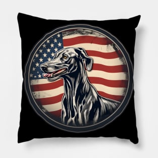 Greyhound 4th of July Pillow