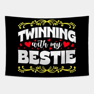 Twinning With My Bestie Retro Friendship Day Best Friend Tapestry