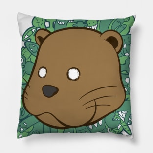 Otter Doodle Color Pillow