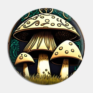 Mushroom Family Pin