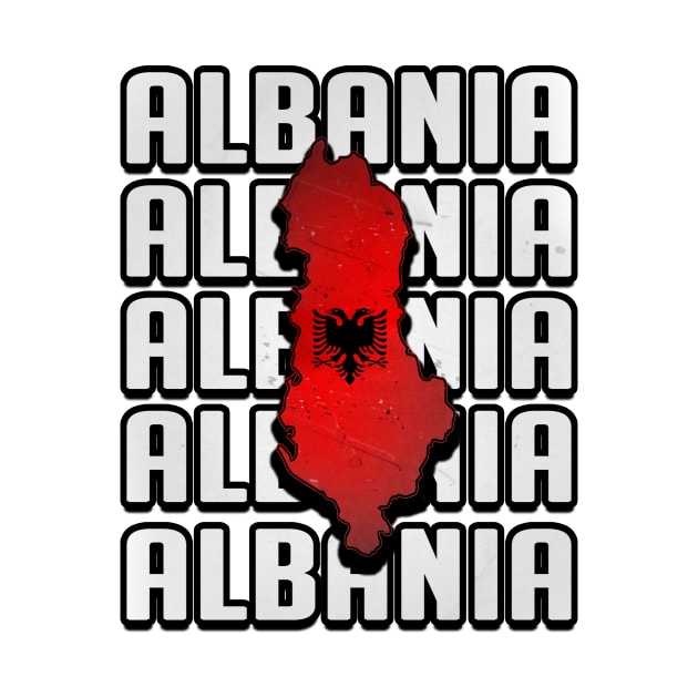 Albania Map, Cool Albanian Eagle, Albania Flag by Jakavonis