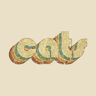 Cats // Vintage Rainbow Typography Style // 70s T-Shirt