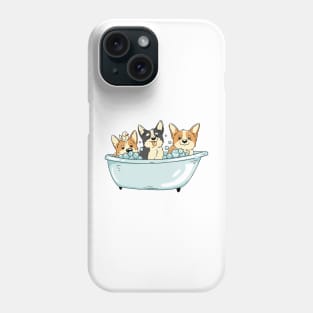 Corgi Mom Dad Crazy Dog Lover Cute Bubble Bath Tub Phone Case